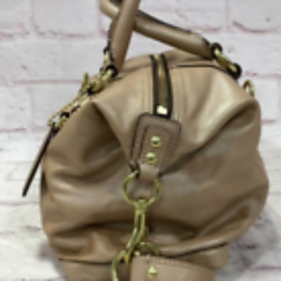 Coach Ashley Women's Bronze Leather Double Handle Strap Shoulder Handbag Purse - Picture 3 of 7